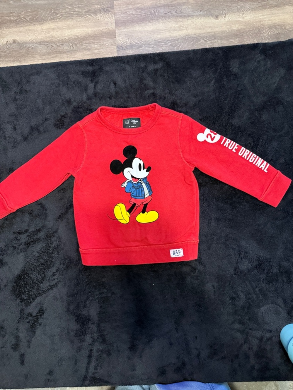 GAP Red Mickey Mouse Sweatshirt with Yellow Shoes Graphic